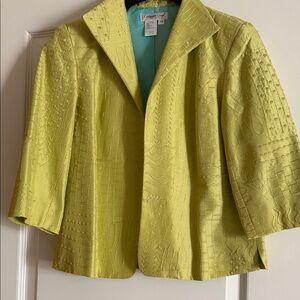 Coldwater Creek Lime Green Textured Blazer